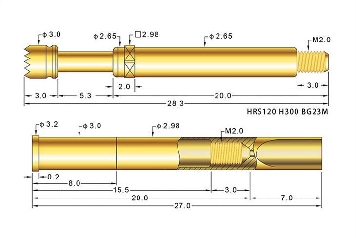 Plated Gold Spring Test Probe