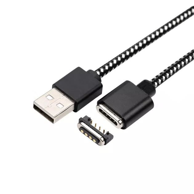Cebl Codi Tâl Pin Pogo Magnetig USB 4Pin